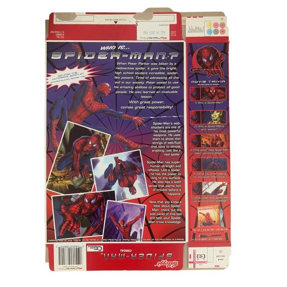 VINTAGE Spider-Man-Spidey-Berry Fruit flavored Limited Edition Flat Empty Cereal - Picture 6 of 14
